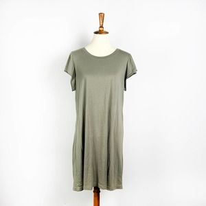 Michael Stars Los Angeles Sage Green Short Sleeve T-Shirt Dress Size Large